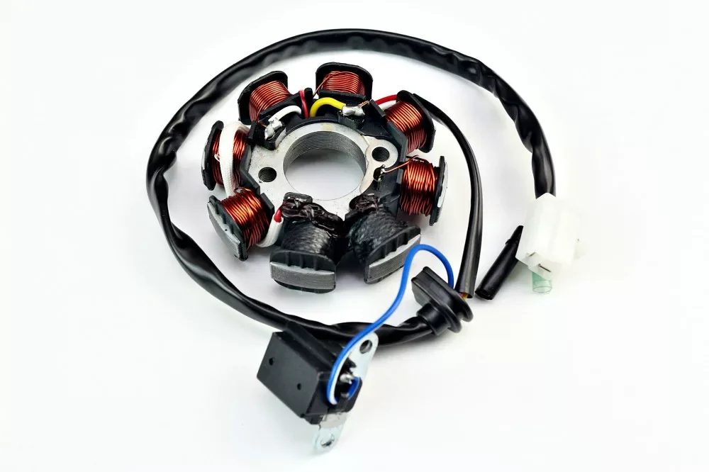 Gyújtás alaplap állórész 4T GY6 50-80ccm 8 tekercses 4 vezetékes, 4 ütemű kínai robogóhoz Utolsó esély