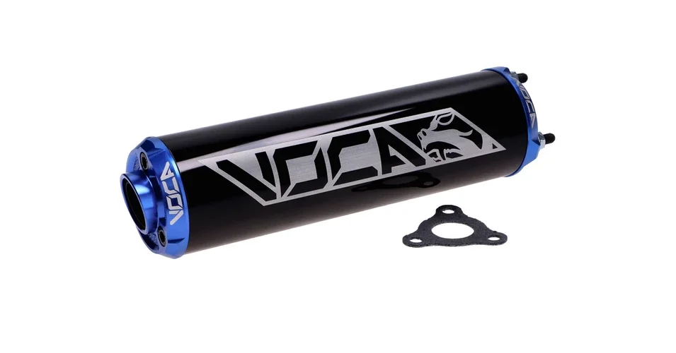 Biztonságos vásárlás Kipufogó hangtompító 60x200mm D50B0, EBE050, EBS050, AM6 50-80cc fekete, kék Voca Racing