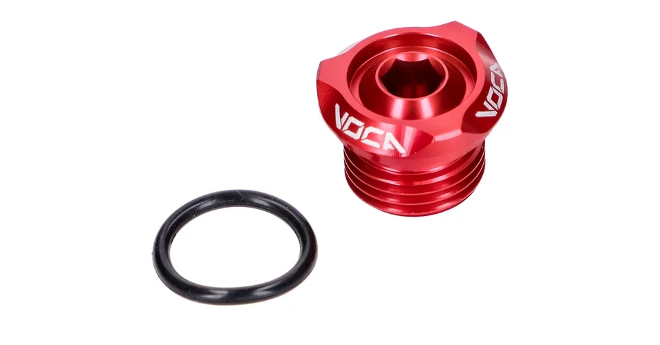 Olajleeresztő csavar Aprilia RX, SX, Derbi Senda, Gilera RCR, SMT (D50B, EBE,EBS) piros VOCA Racing Ne maradj le