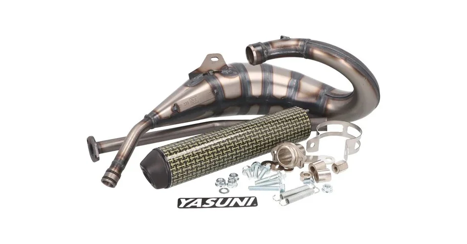 Bestseller Kipufogó Cross HM MAX sárga karbon Derbi Senda D50B, EBE, EBS Yasuni