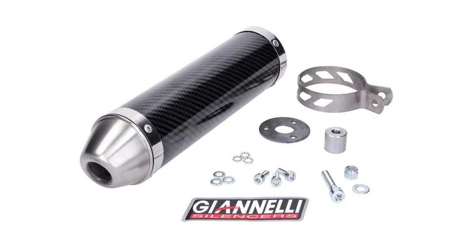 Korlátozott ajánlat Kipufogó hangtompító Aprilia RX, SX, Derbi Senda, Gilera RCR, SMT 50 (D50B) karbon Giannelli