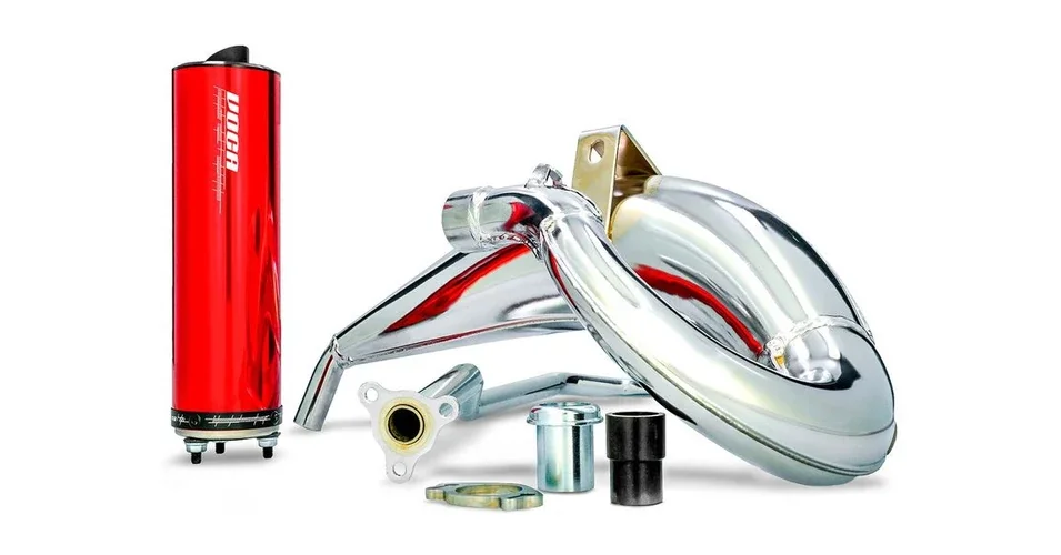 Prémium Kipufogó Aprilia RX, SX, Derbi Senda, Gilera RCR, SMT (D50B) 50-70cc (piros hangtompítóval) VOCA Cross