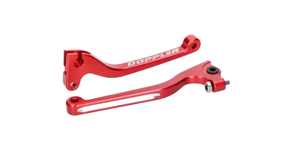 Expressz szállítás Fékkar + kuplungkar szett Derbi Senda, Gilera RCR, SMT (-2010) piros CNC Doppler