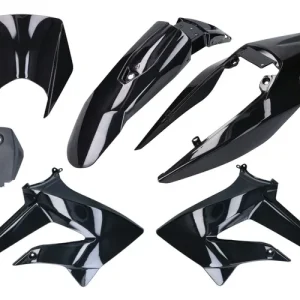 Végkiárusítás Idom szett fekete Derbi Senda (2011-), Gilera RCR, SMT (2011-) 101-Octane