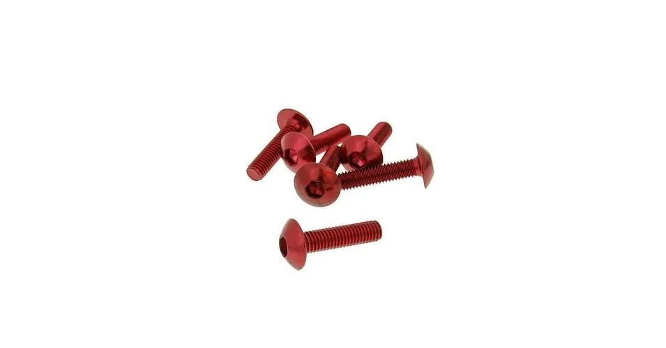 Csavar szett eloxált alumínium piros 6 db-os M5x20 V-parts Azonnali szállítás