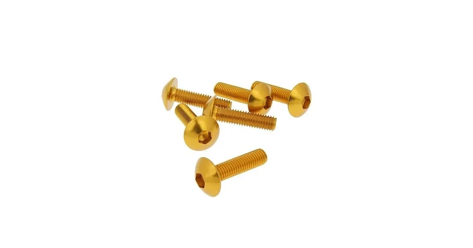 Újdonság Csavar szett eloxált alumínium arany 6 db-os M5x20 V-parts