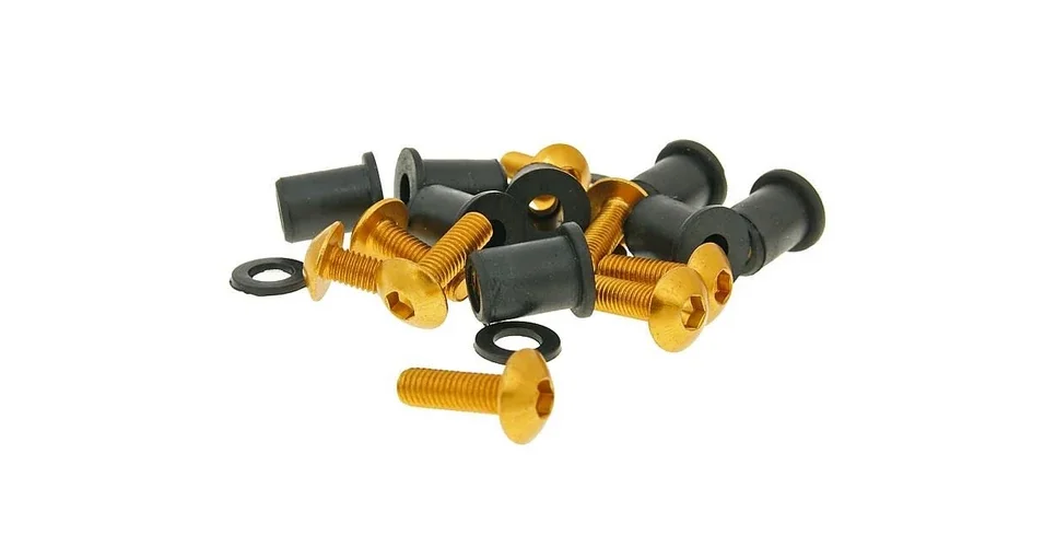Csavar szett alumínium arany 8 db-os M5x16 V-parts Ingyenes szállítás
