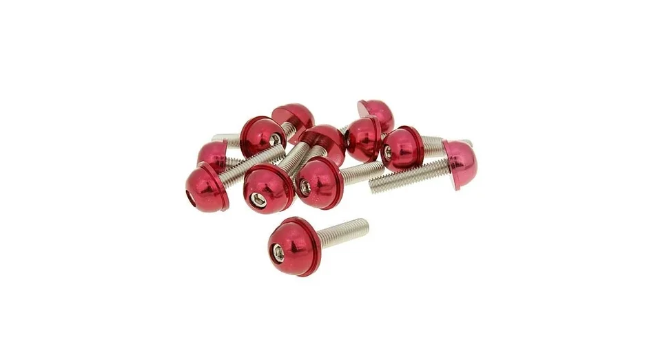 Csavar szett eloxált alumínium piros 12 db-os M5x20 V-parts Árengedmény