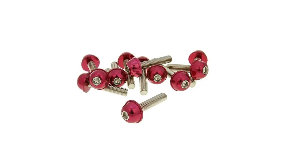 Azonnali szállítás Csavar szett eloxált alumínium piros 12 db-os M6x30 V-parts