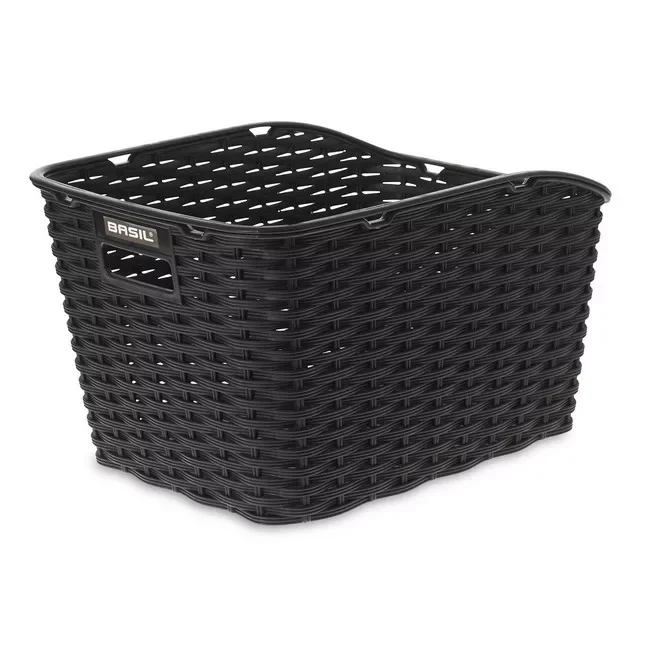 Basil hátsó kosár Weave WP, fix rögzítéssel, fekete Alacsony ár