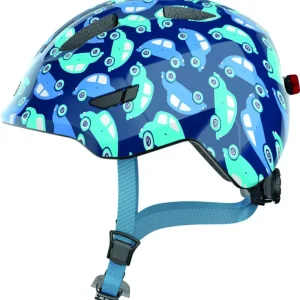 ABUS kerékpáros gyerek sisak Smiley 3.0 LED, In-Mold, blue car, M (50-55 cm) Csak ma
