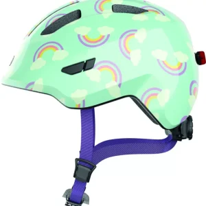 ABUS kerékpáros gyerek sisak Smiley 3.0 LED, In-Mold, blue rainbow, M (50-55 cm) Rendeld meg most