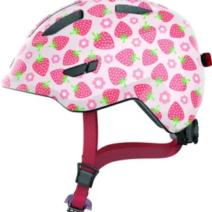 ABUS kerékpáros gyerek sisak Smiley 3.0 LED, In-Mold, rose strawberry, S (45-50 cm) Expressz kézbesítés