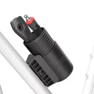 Olcsó ABUS lakattartó QST Quick Store, 6mm-es láncos lakatok számára, kemény héj, állítható magasság (80 és 110 cm-es láncokkal is kompatibilis), kulacstartó szemhez rögzíthető, fekete