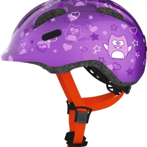 Akciós ár ABUS kerékpáros gyerek sisak Smiley 2.0, In-Mold, purple star, M (50-55 cm)