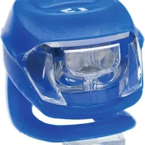 Akciós ár Lámpa BIKEFUN PIXIE első 2 fehér LED 2 funkció, szilikon, kék - JY-267F-2B-BLUE